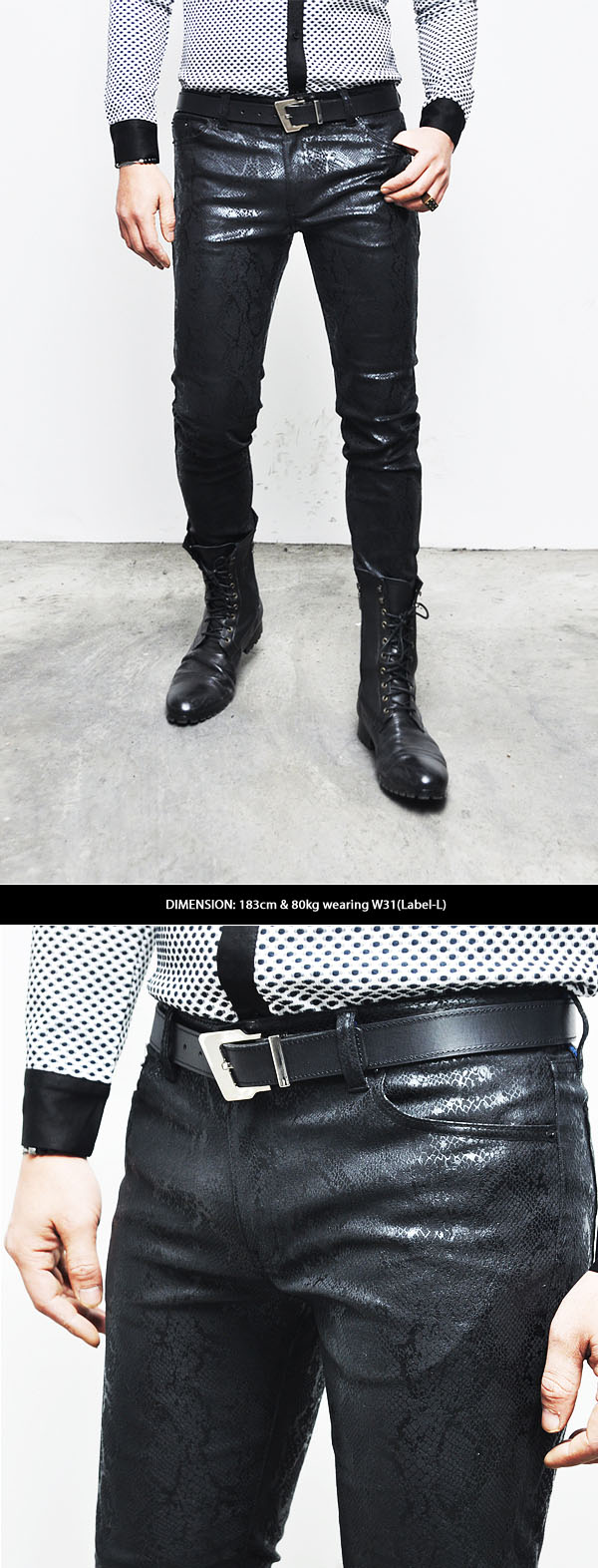 snakeskin leather pants